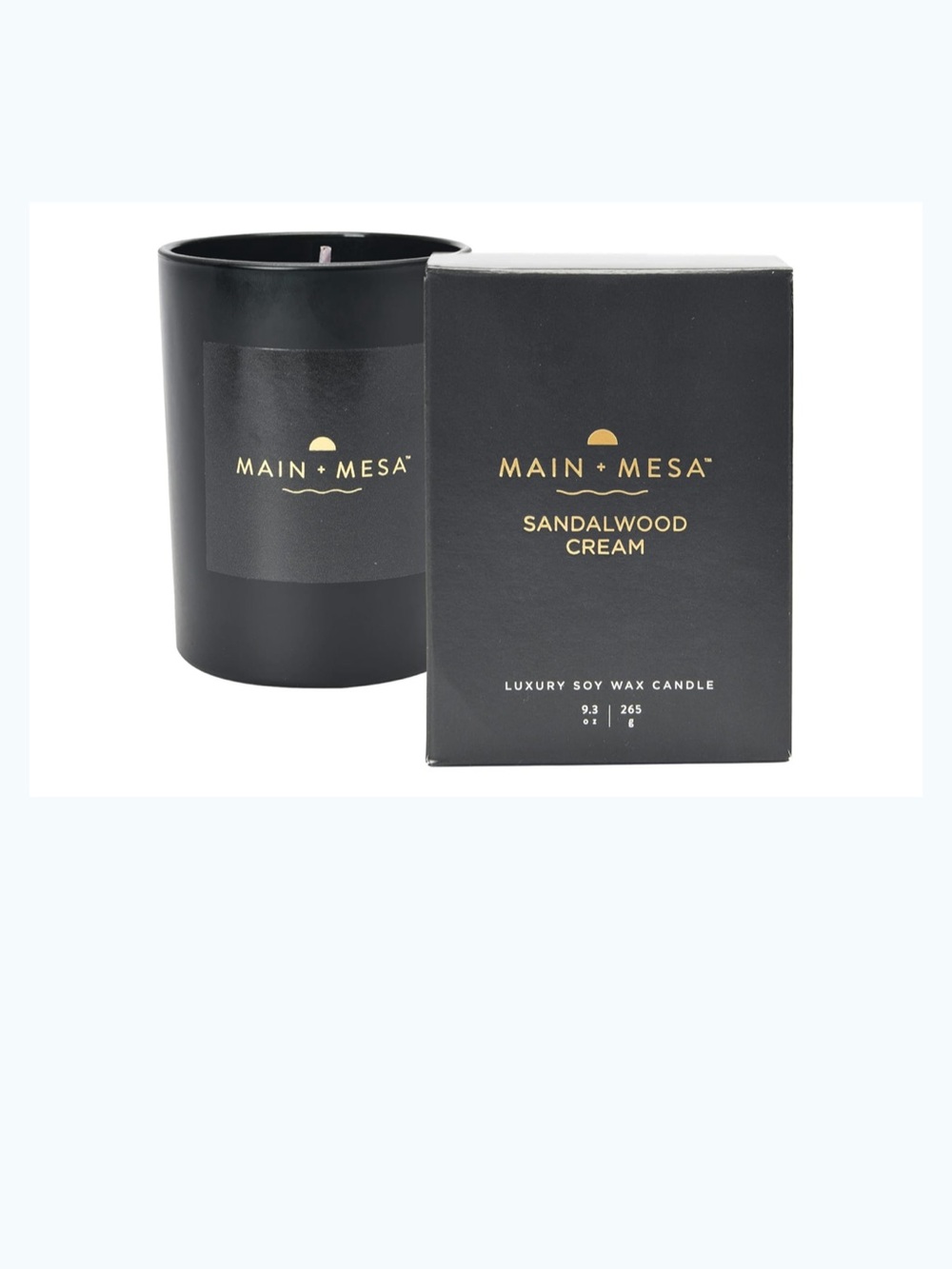 Sandalwood Cream Luxury Candle - Black